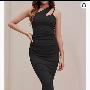 Grace Karin One Shoulder Cutout Midi Dress NWT Size 2X